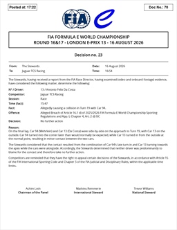 Formula E, caos FIA a Londra: penalizzati Wehrlein e Da Costa