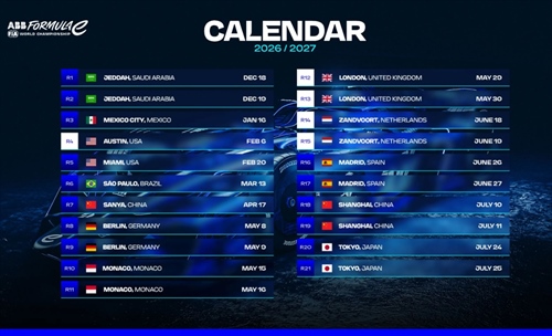 UFFICIALE - Formula E: svelato il calendario record della stagione 2026/2027